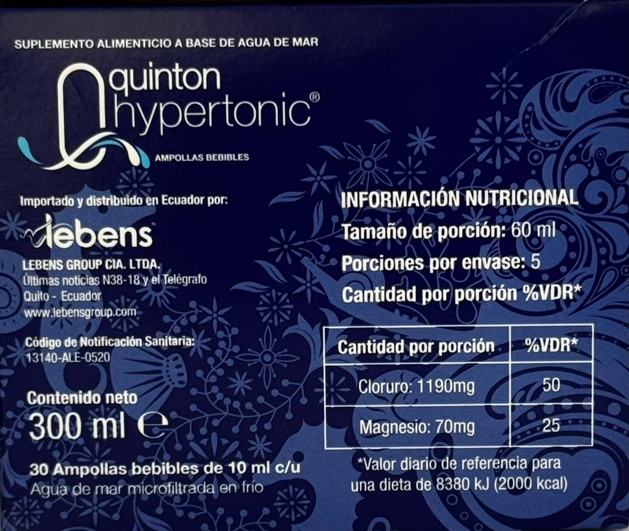 Quinton Hypertonic ( Agua De Mar )